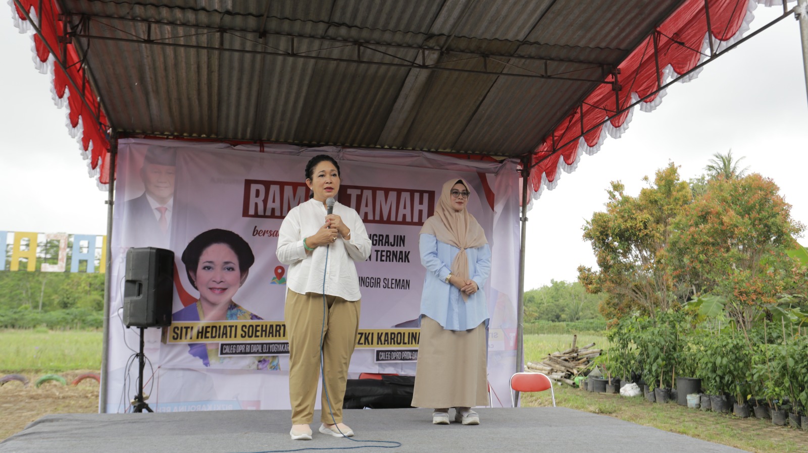Gelar Ramah Tamah, Titiek Soeharto dan Rizki Karolina Disambut Gembira Pengrajin, Petani dan Peternak Dusun Brajan Sleman