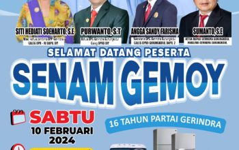 HUT Gerindra ke 16, DPC Gerindra Gunungkidul Gelar Senam Gemoy